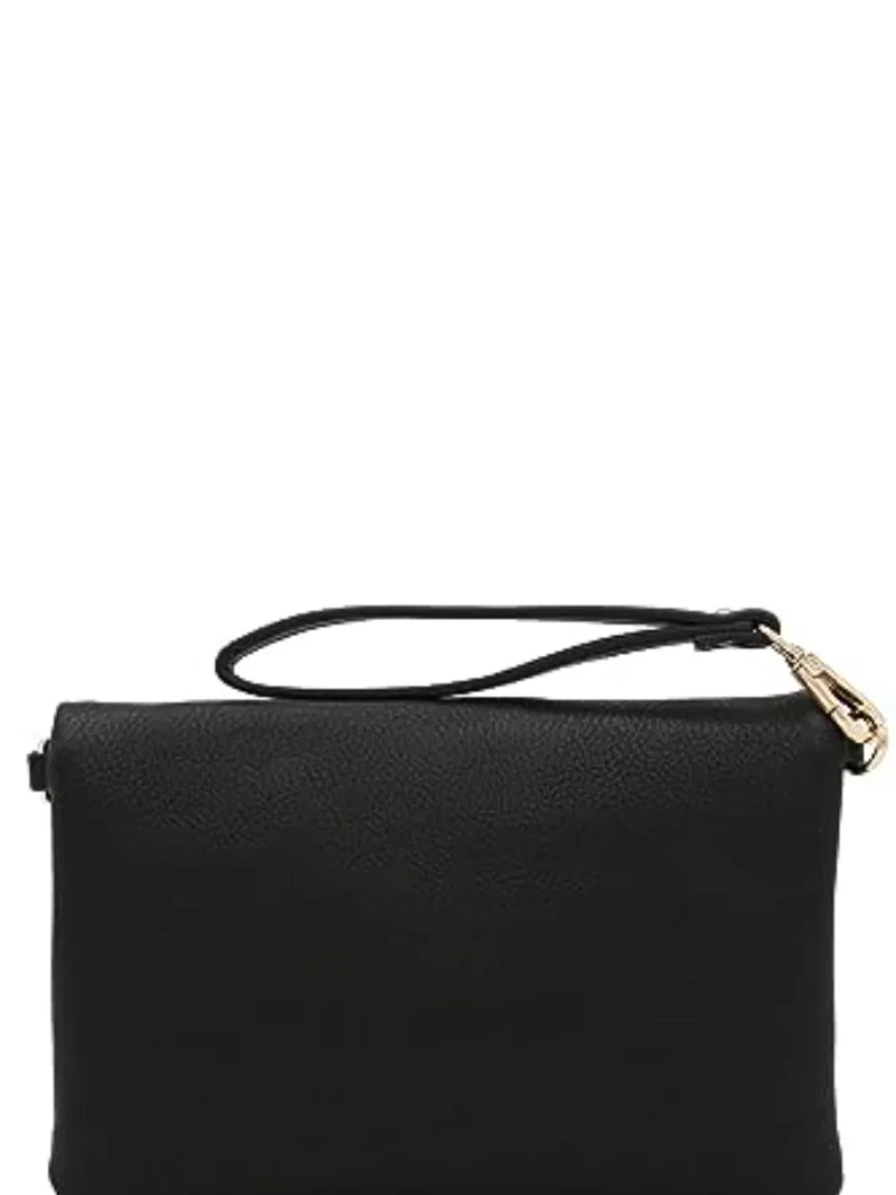 Faux Leather Envelope Wristlet Clutch Crossbody Bag with Chain Strap